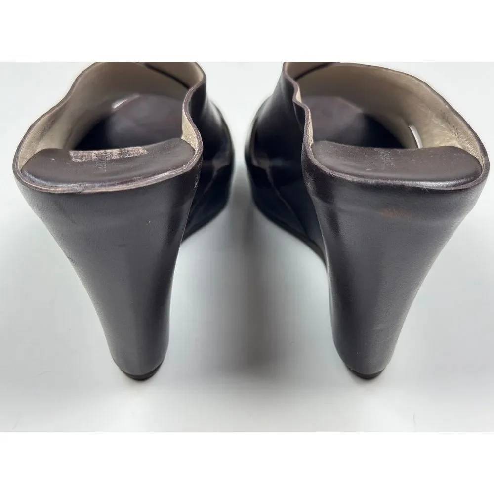 AGL Attilio Giusti Leombruni Italy Platform Wedge Sandal Women 38 US8 EUCLeather